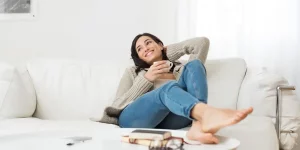 Woman Relaxing On Couch